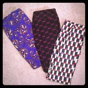 LuLaRoe Black and Purple TC Legging Bundle